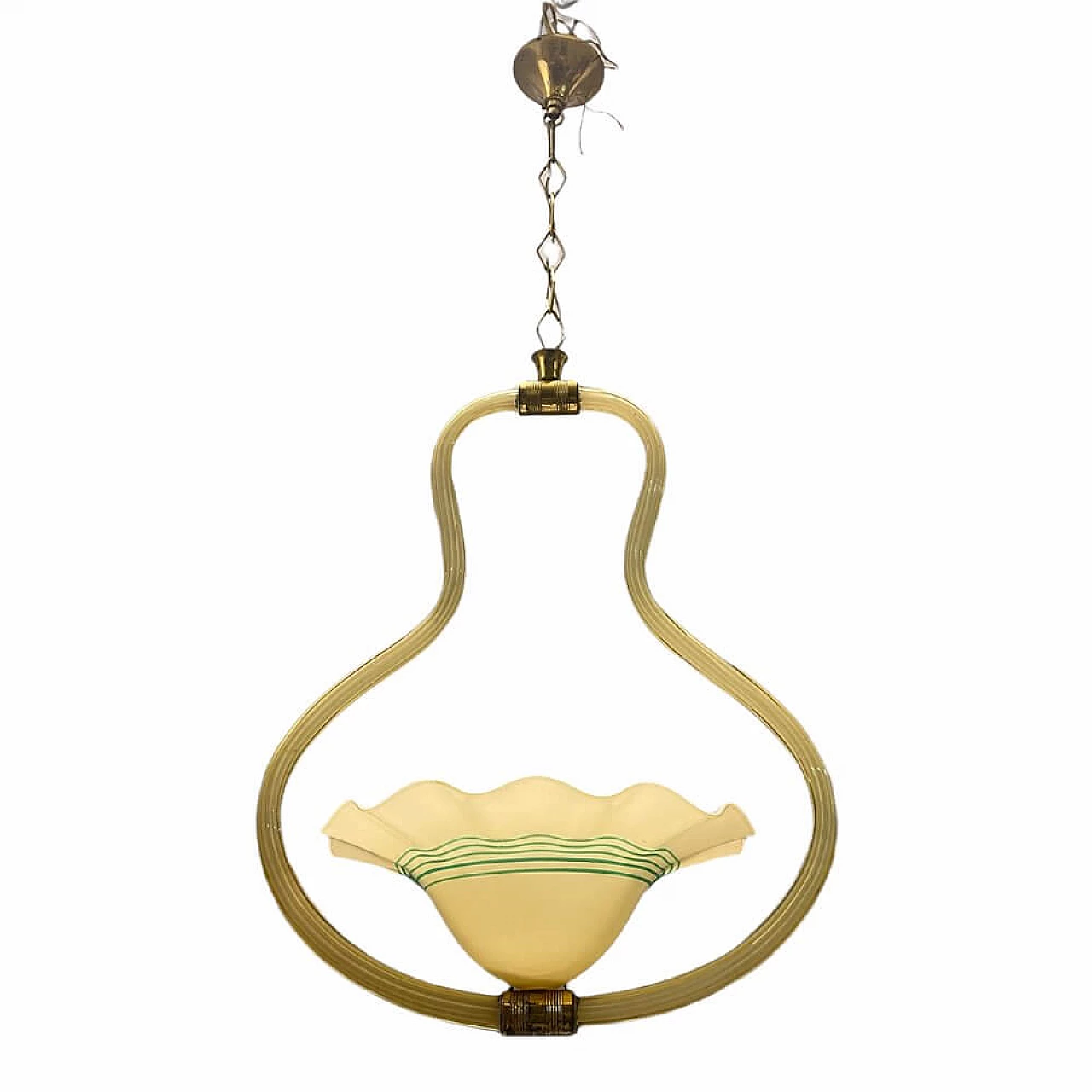 Yellow Murano glass chandelier, 1950s 1