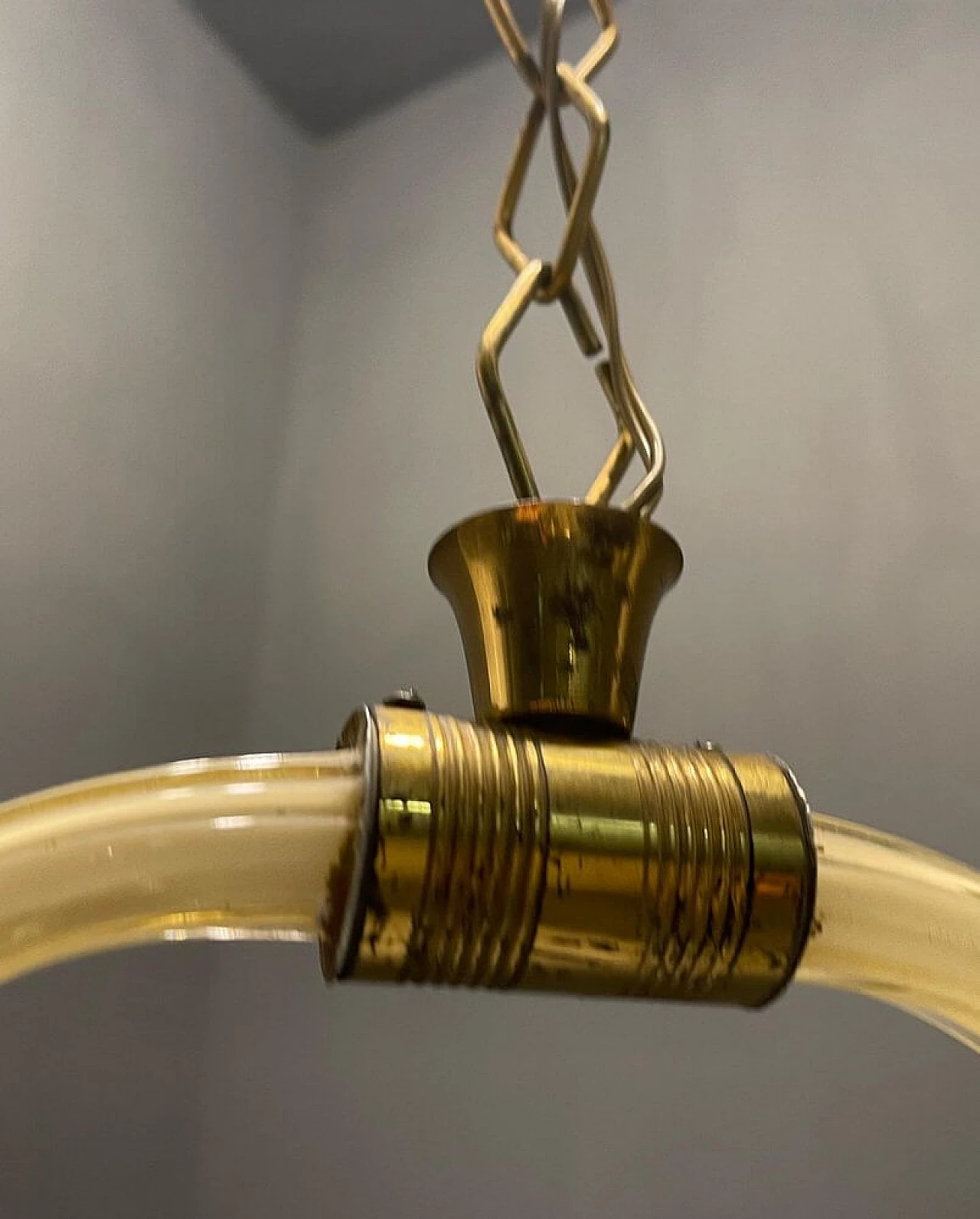 Yellow Murano glass chandelier, 1950s 9