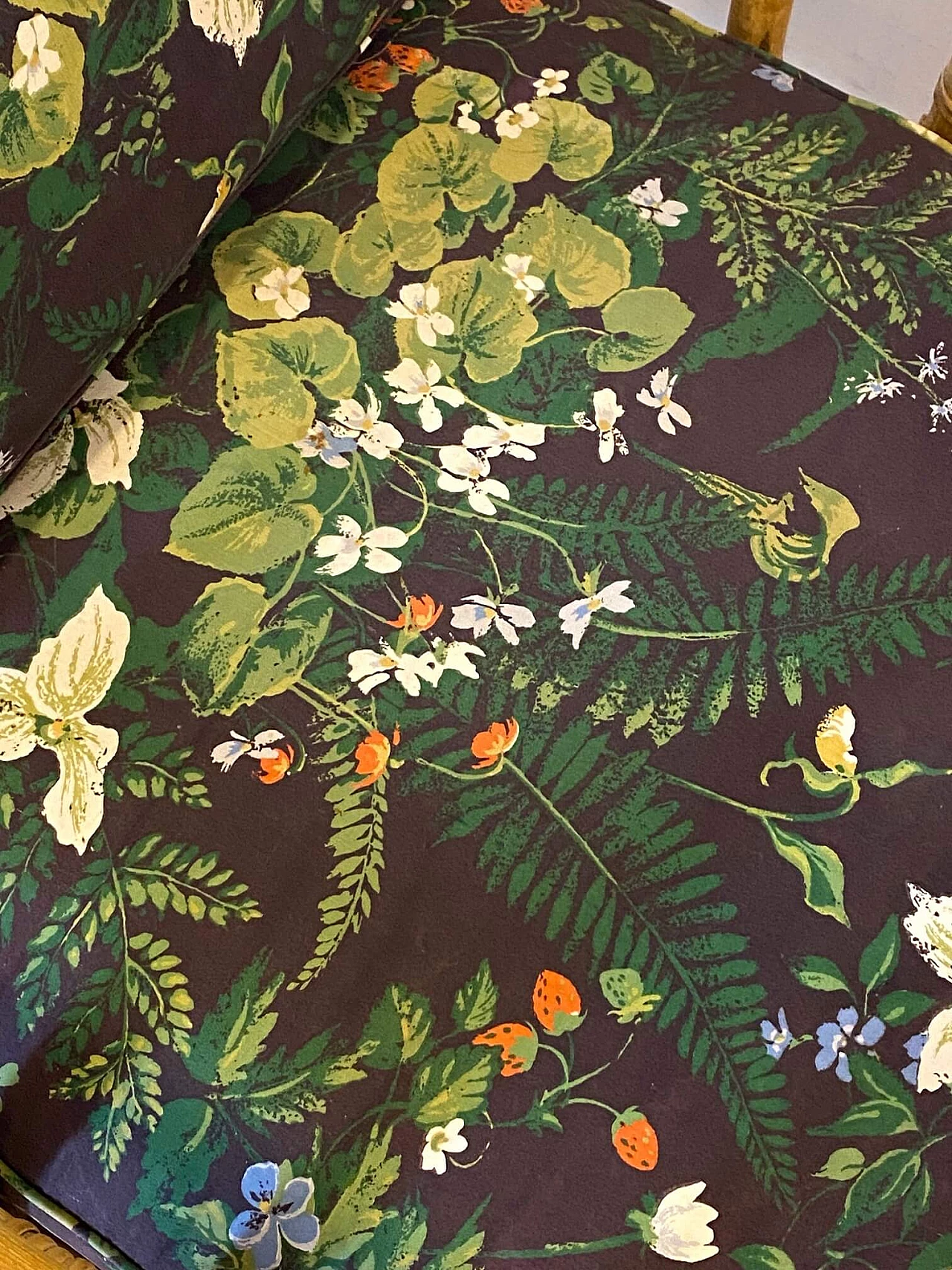 Pair of wicker and bamboo armchairs, 1970s 7