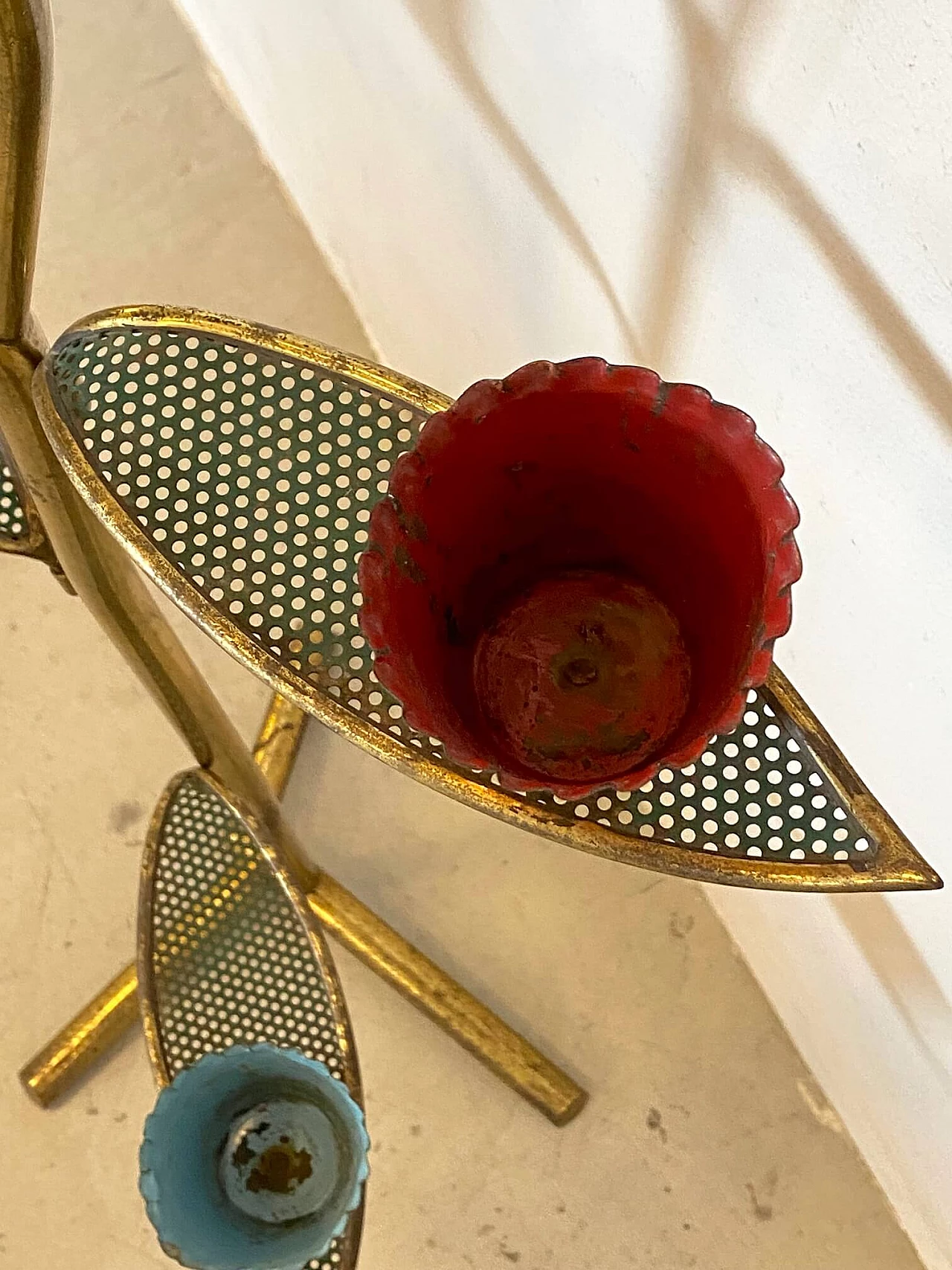 Brass vase holder, 1950s 4