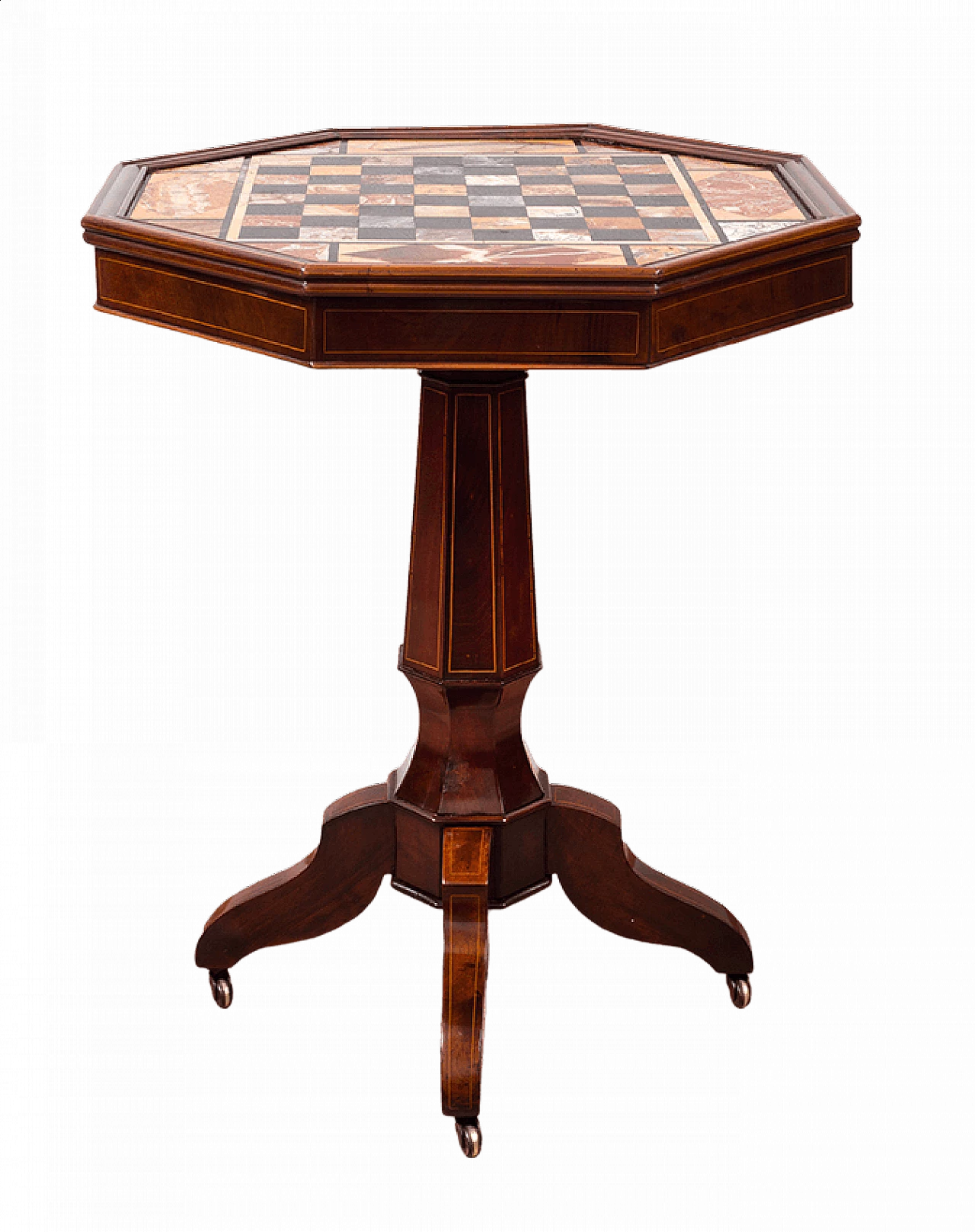 Tavolino in stile Carlo X con piano in marmi policromi, '800 4