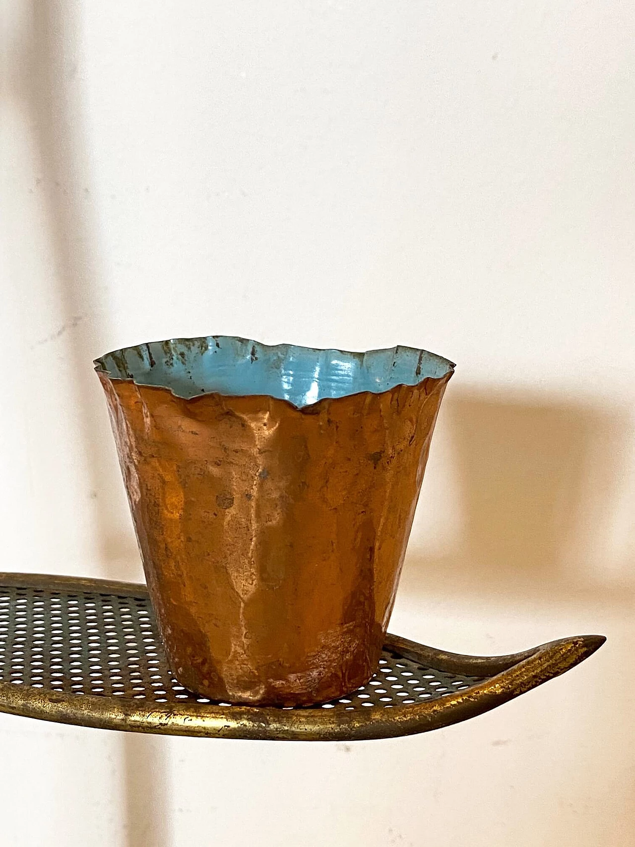Brass vase holder, 1950s 13
