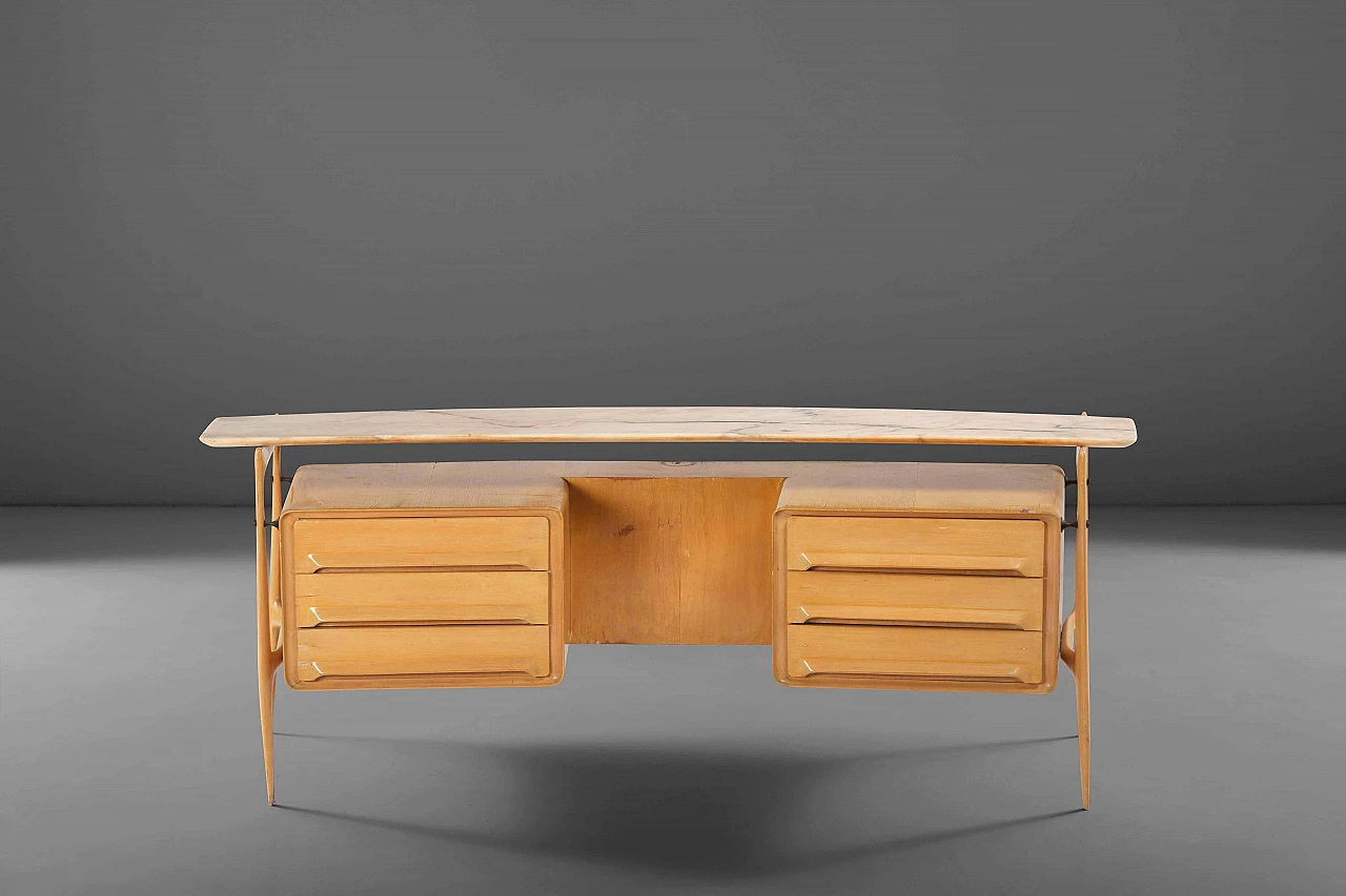 Dresser in maple with marble top attributed to Vittorio Dassi, 1950s 1