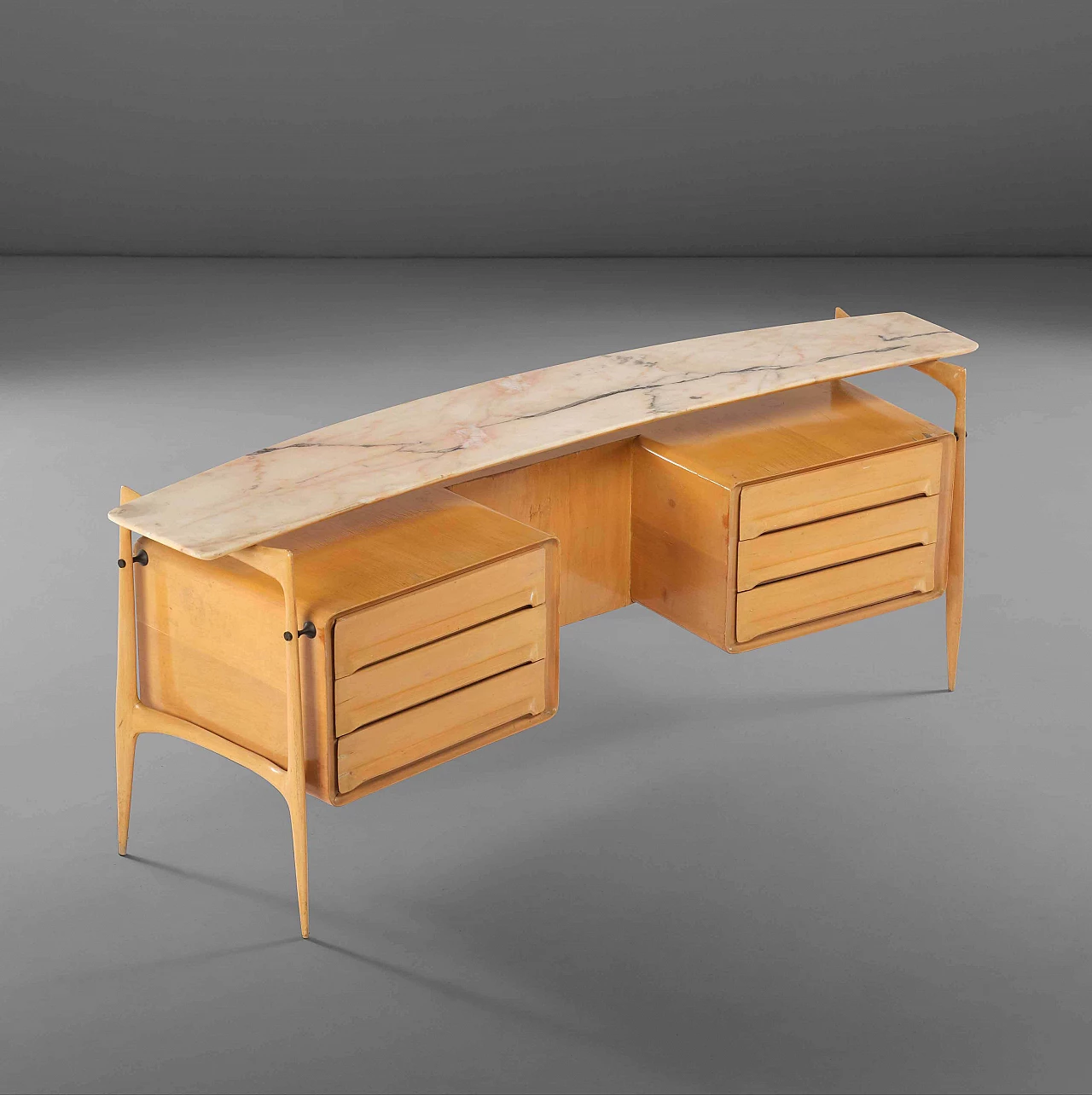 Dresser in maple with marble top attributed to Vittorio Dassi, 1950s 2