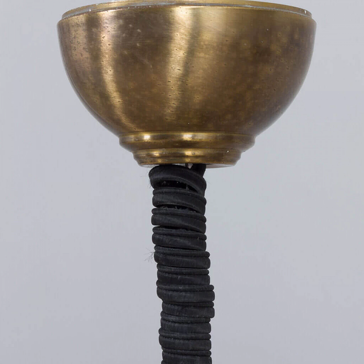 Murano glass chandelier with brass details attributed to Venini, 1970s 1