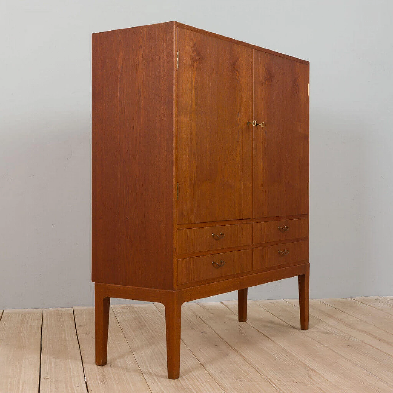 Teak linen cupboard by Thorald Madsen, 1950s 16