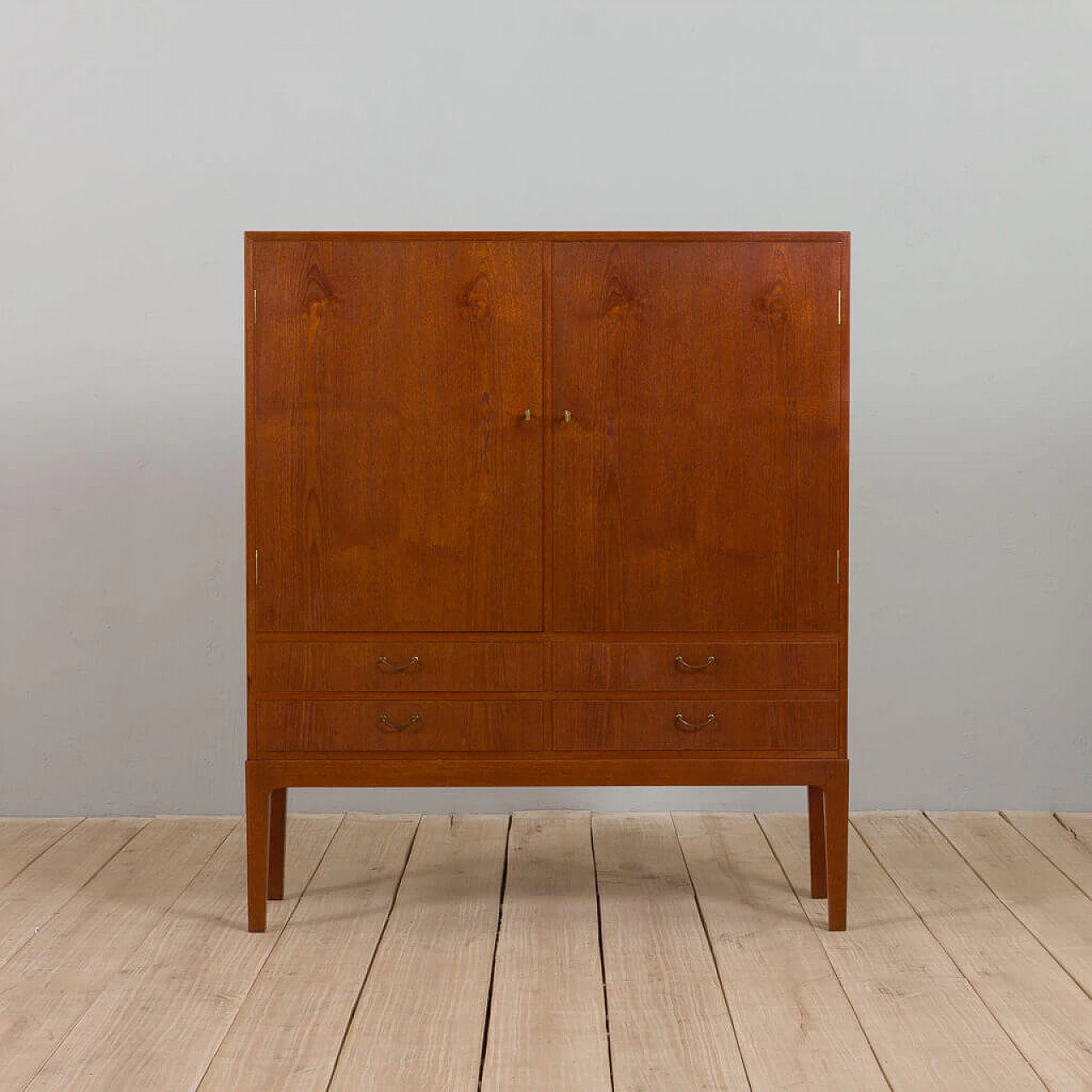 Teak linen cupboard by Thorald Madsen, 1950s 18