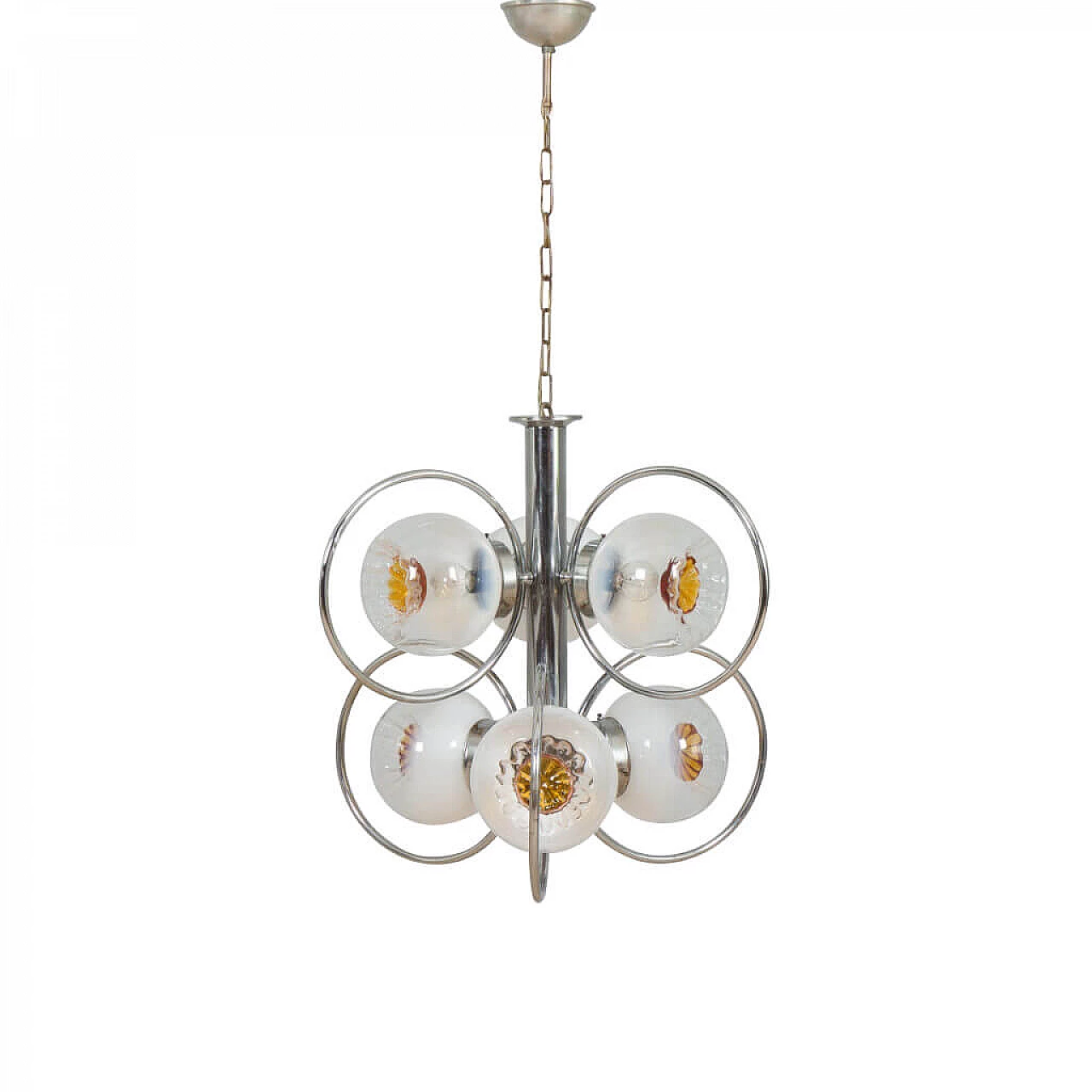 Chromed Murano glass chandelier for Mazzega, 1970s 16