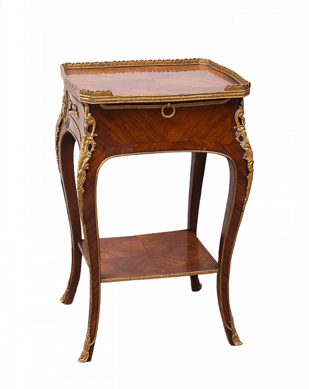Napoleon III style side table in precious woods, 19th century 5