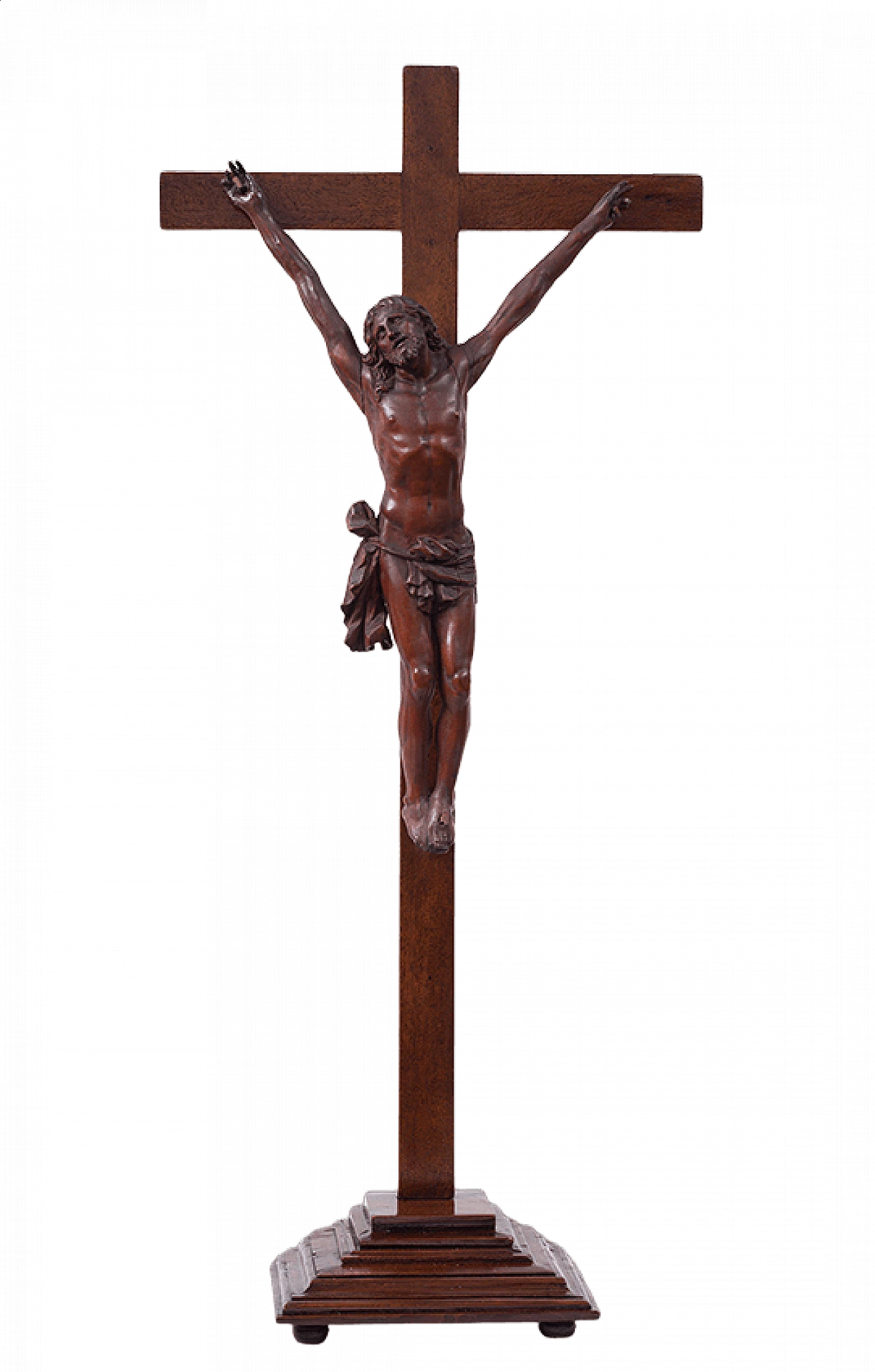 Crocifisso antico in legno intagliato, '700 4