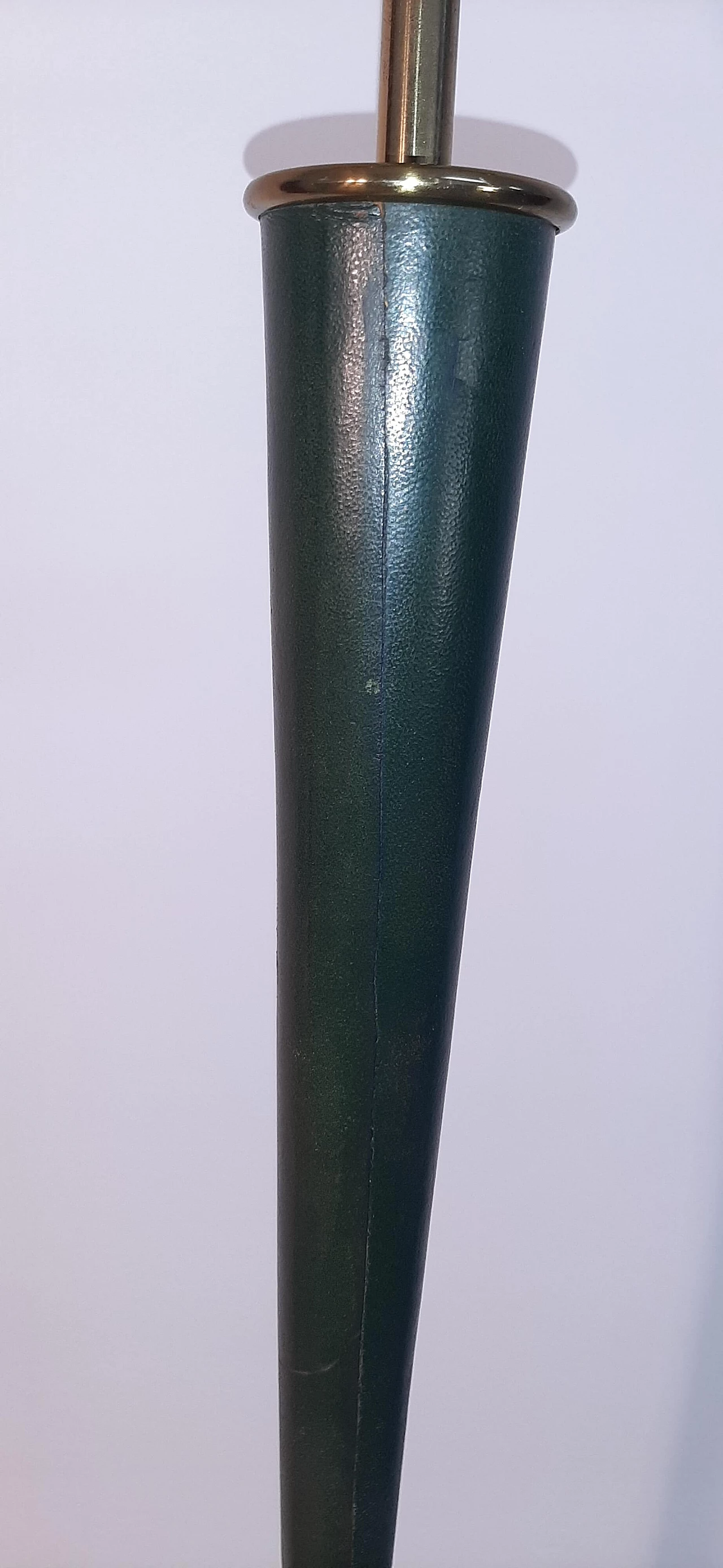 Leather and brass floor lamp, 1950s 10