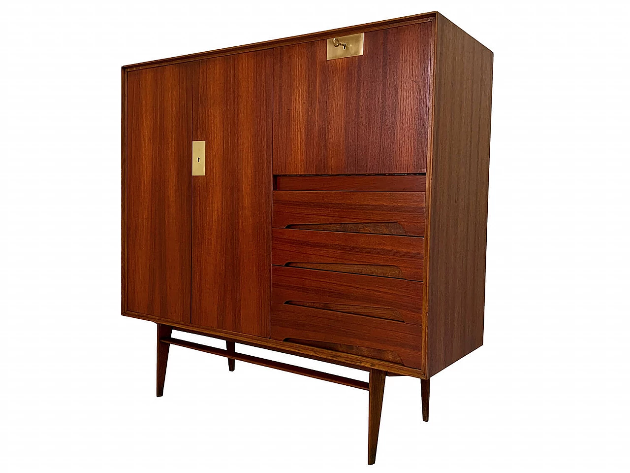 Teakwood sideboard with secretaire by Vittorio Dassi, 1950s 1