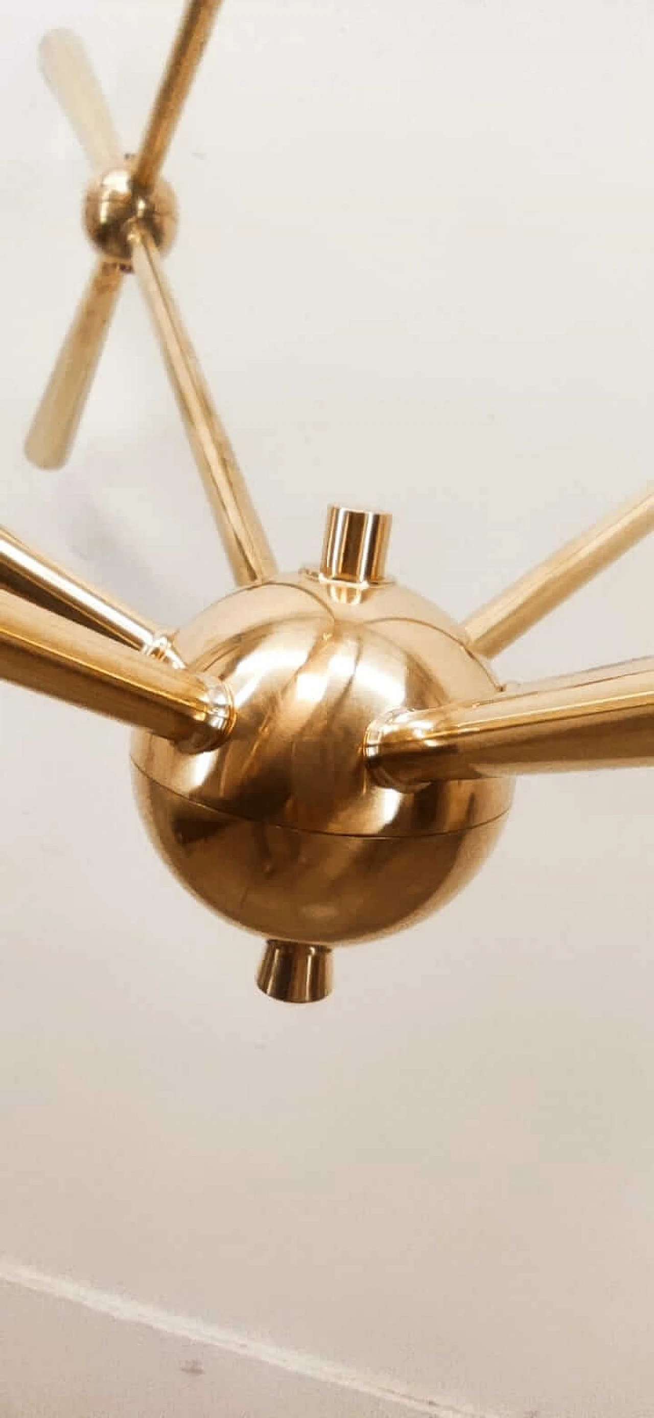 Sputnik 12-light brass chandelier, 1970s 2