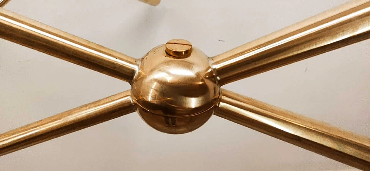 Sputnik 12-light brass chandelier, 1970s 4