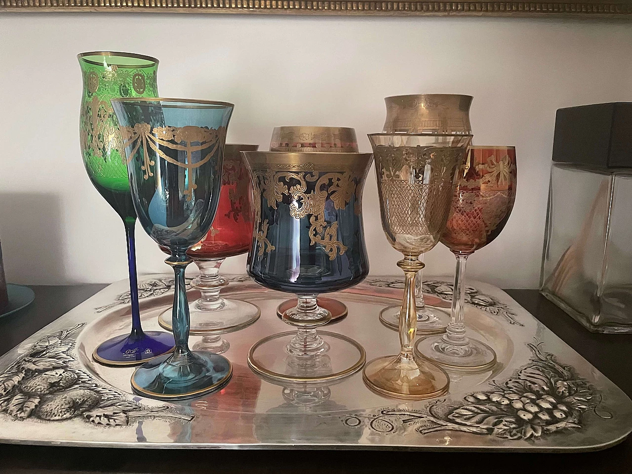 8 Montenapoleone glasses decorated with pure gold 3