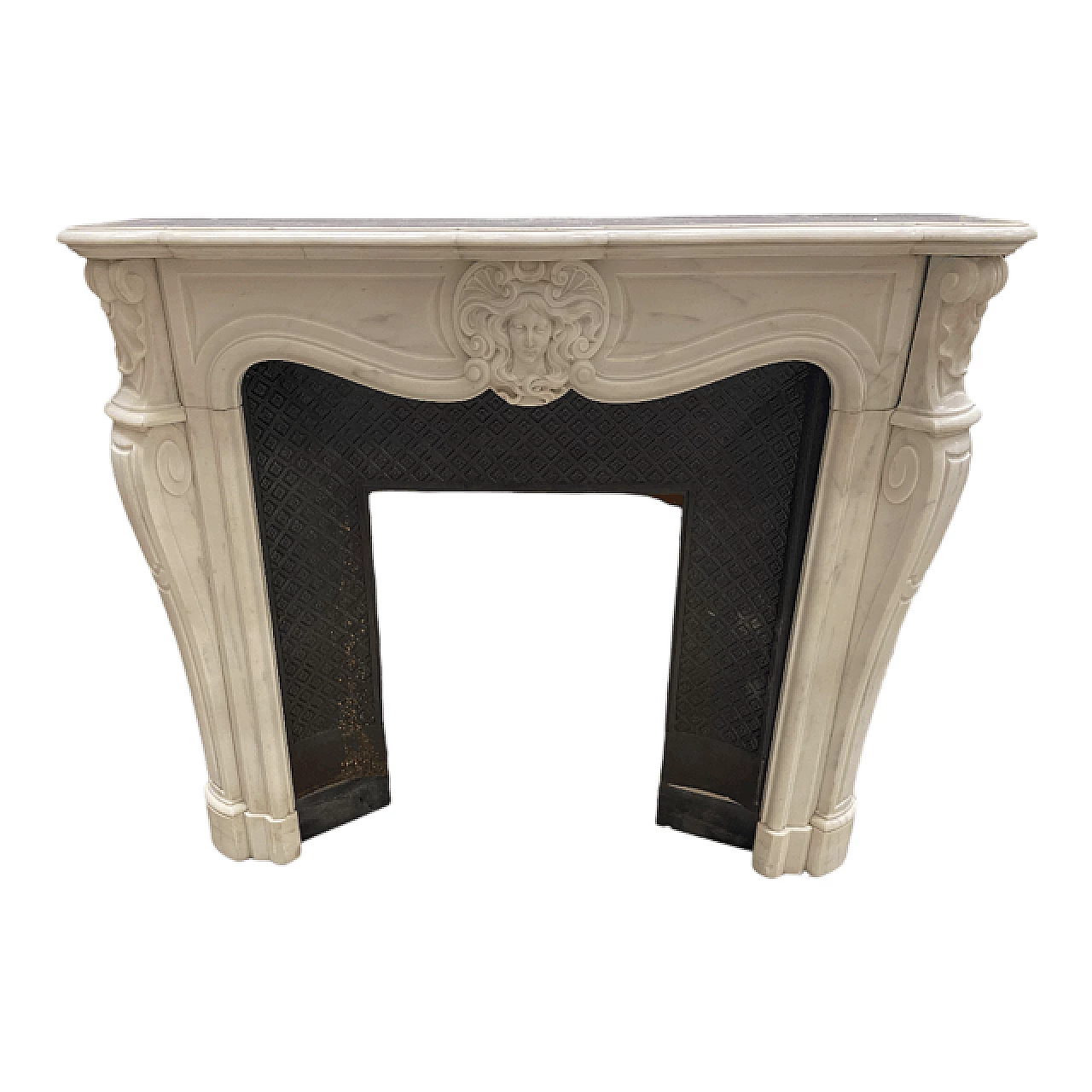 Camino Visage de Femme in stile Luigi XV in marmo, '700 1