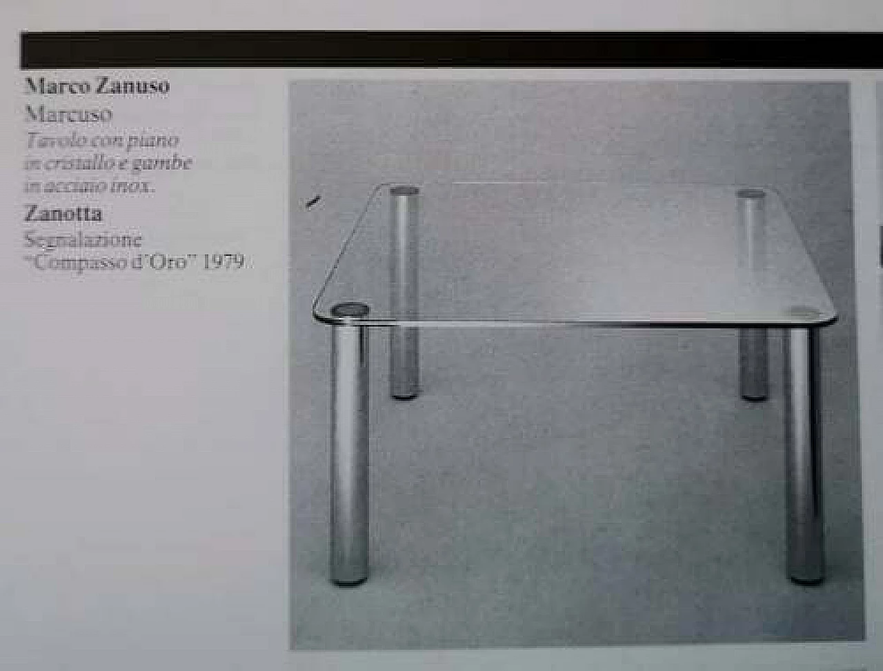 Tavolo Marcuso di Marco Zanuso in acciaio e cristallo, anni '70 1