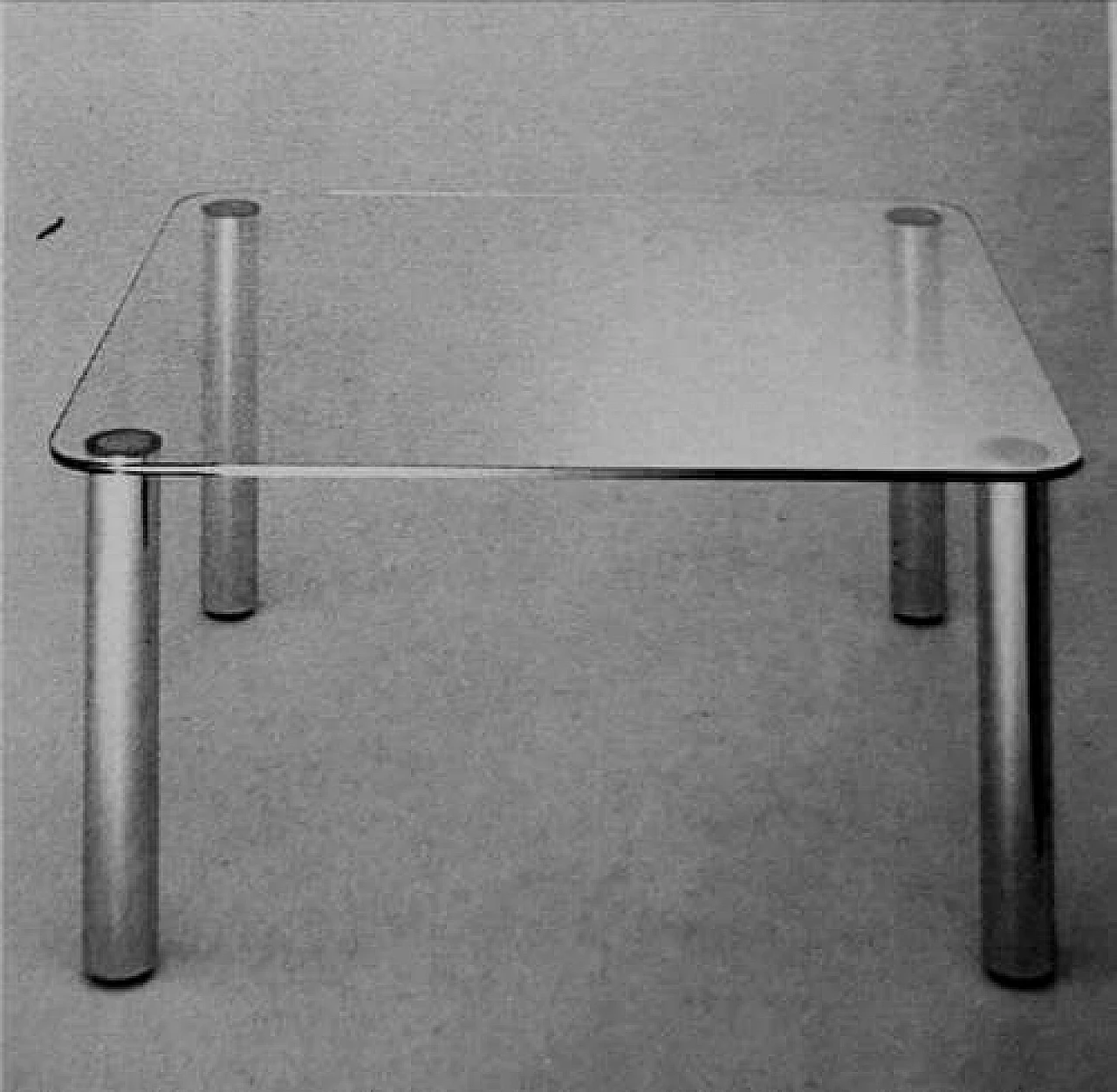 Marcuso table by Marco Zanuso in steel and crystal, 1970s 4