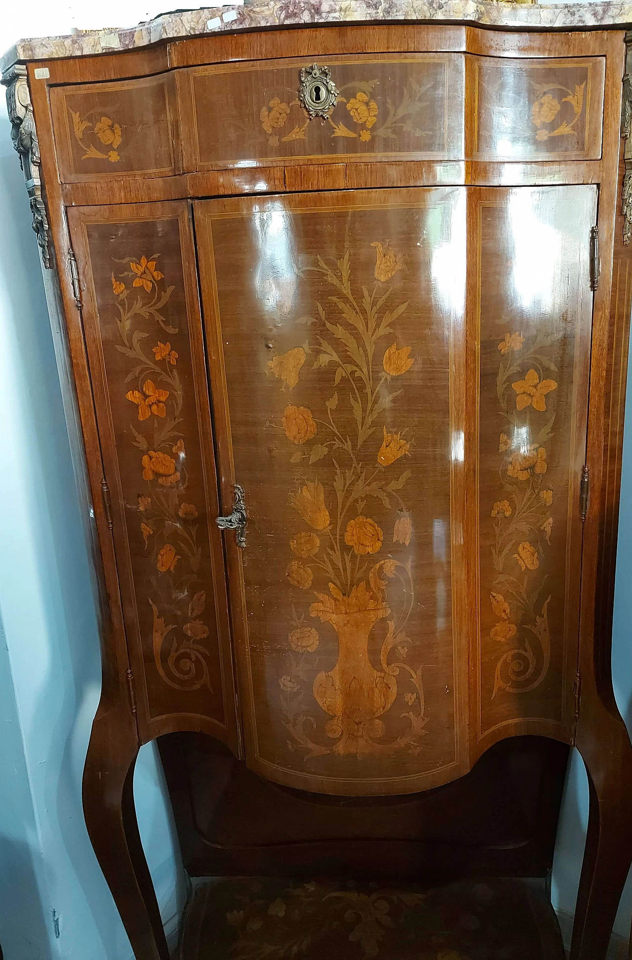 Tall rosewood cabinet in Napoleon style, 19th century 2