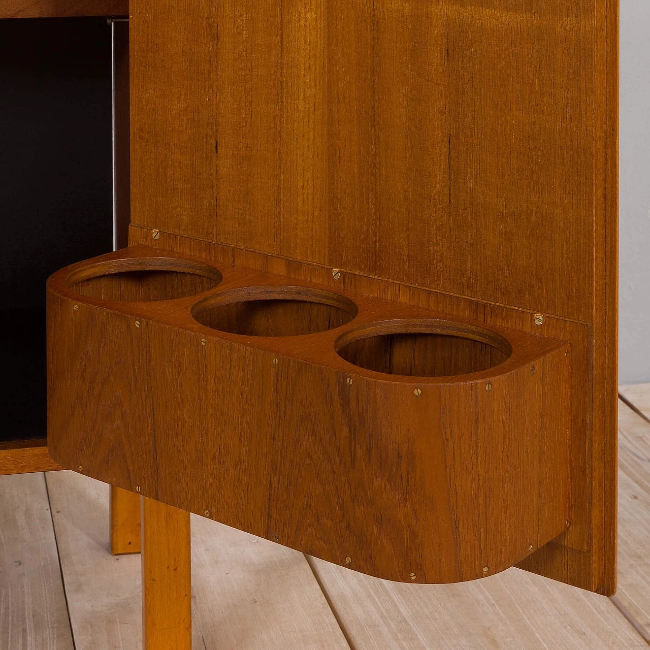 Freestanding teak wall unit, 1970s 10