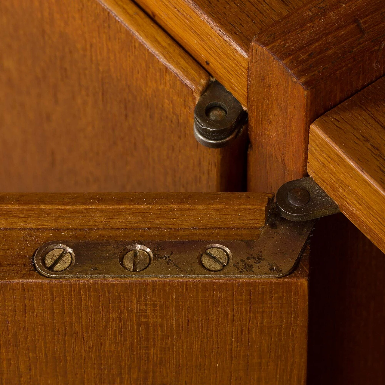 Freestanding teak wall unit, 1970s 12