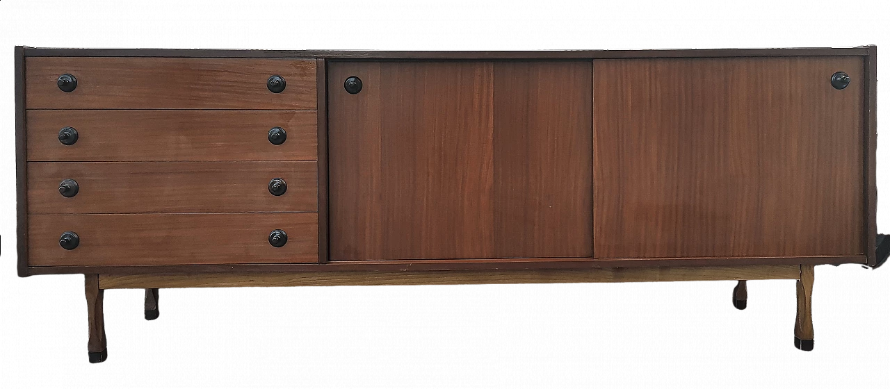 Long wooden sideboard, 70s 2