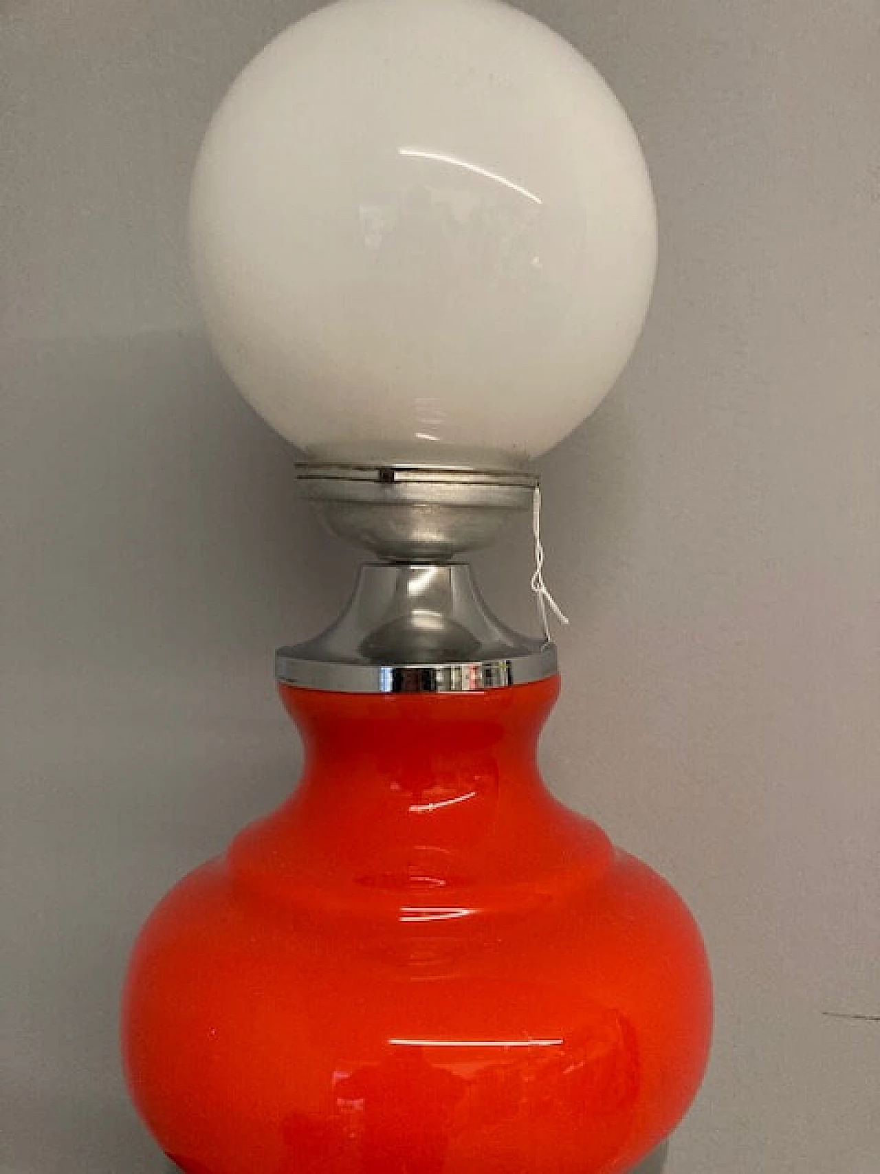 Lampada in vetro di Murano bianco e rosso, anni '60 7