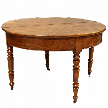 Tavolo consolle mezza luna, in legno di noce, Luigi Filippo, metà '800