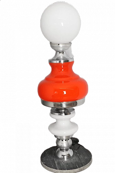 Red and white Murano glass lamp, 1960s