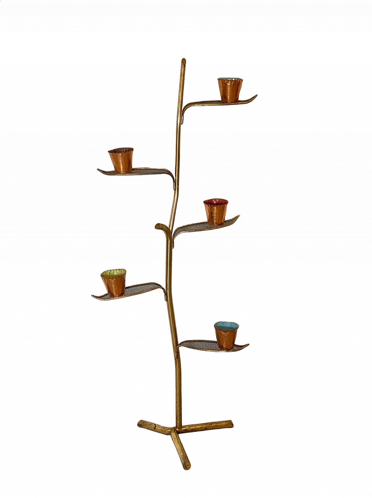 Brass vase holder, 1950s 21