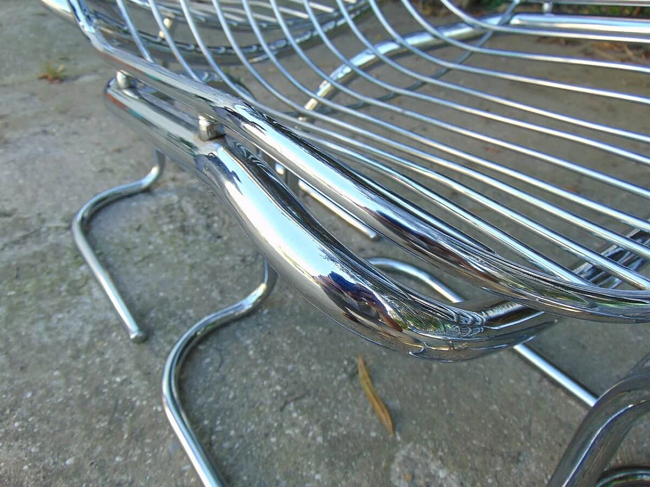 4 Chrome-plated tubular chairs by Gastone Rinaldi, 1960s 2
