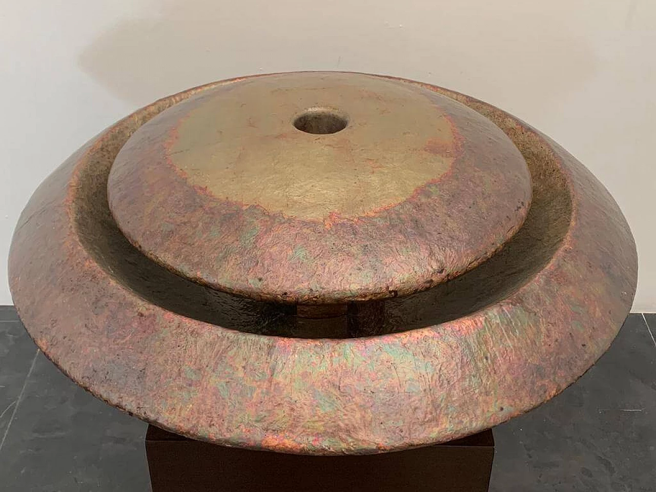 Astral Disk Fountain by Ravi Canta in fibreglass and copper, 1990s 2