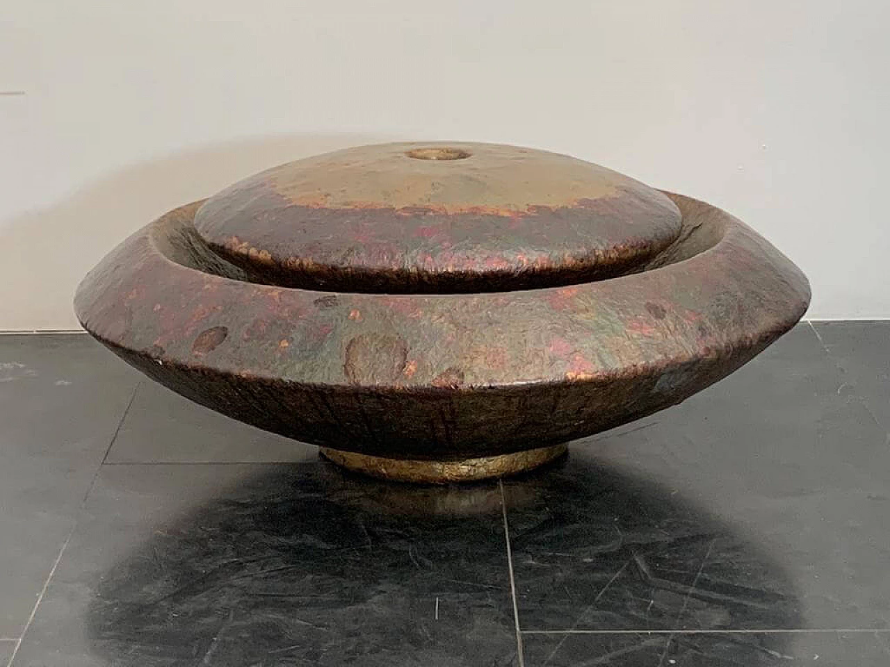 Astral Disk Fountain by Ravi Canta in fibreglass and copper, 1990s 4