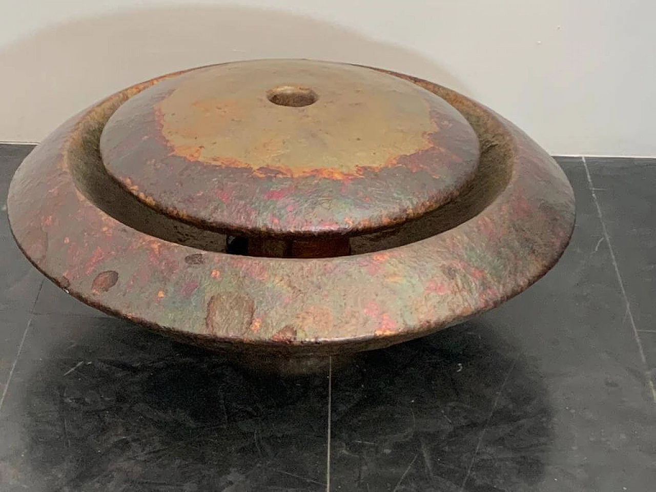 Astral Disk Fountain by Ravi Canta in fibreglass and copper, 1990s 5