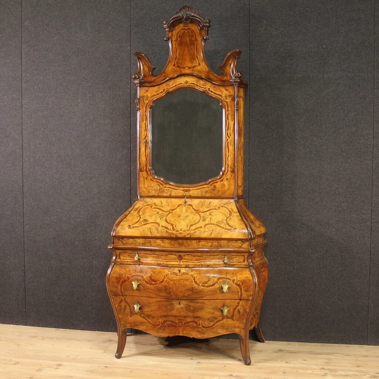 Rococo-style wooden trumeau, 20th century 1