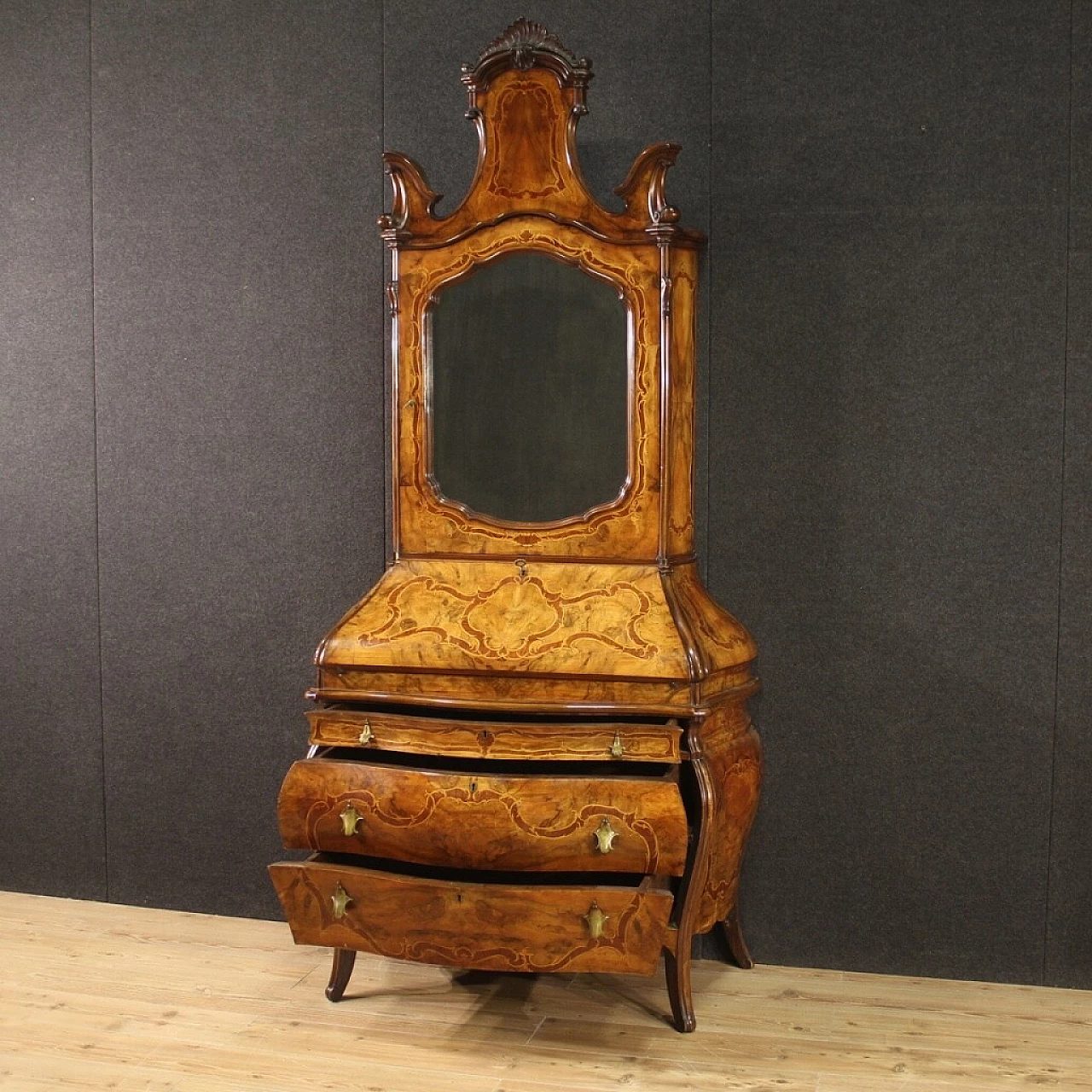Rococo-style wooden trumeau, 20th century 6