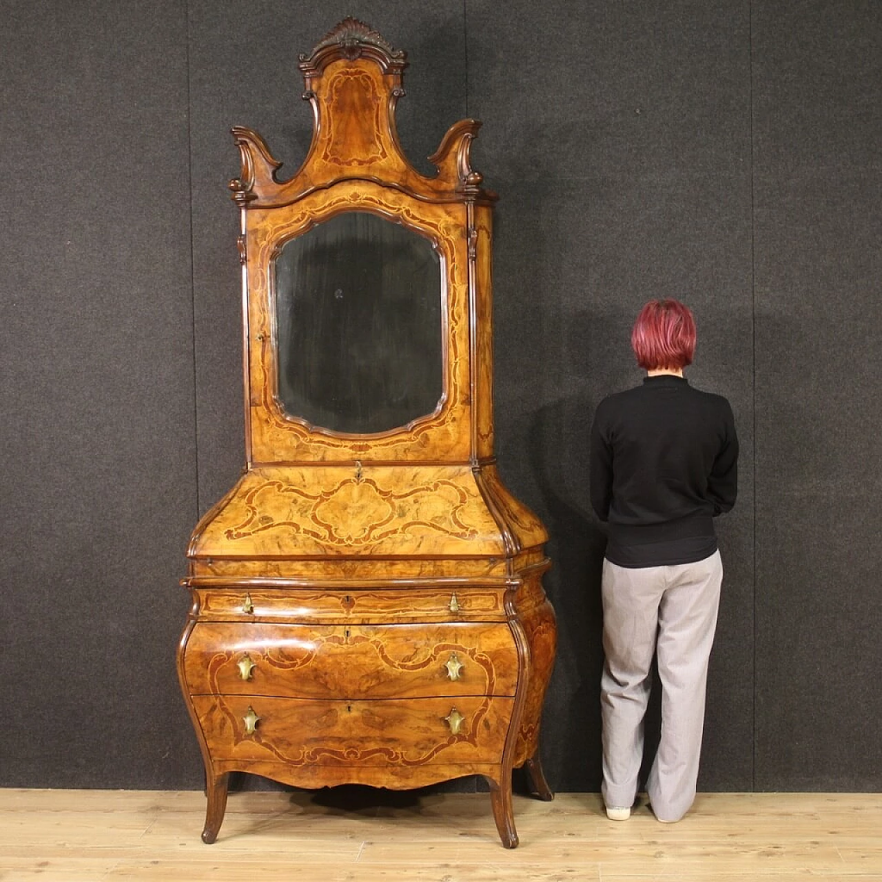 Rococo-style wooden trumeau, 20th century 12
