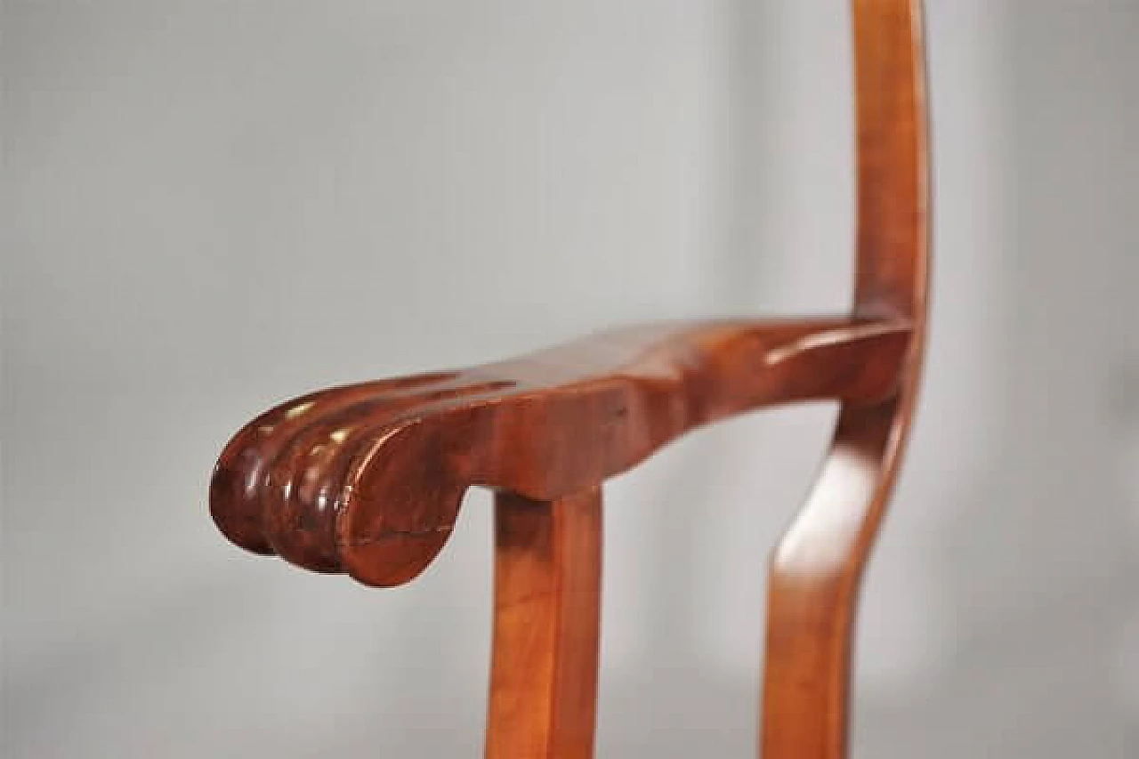 Queen Anne style armchair in mahogany and leather, 1970s 11