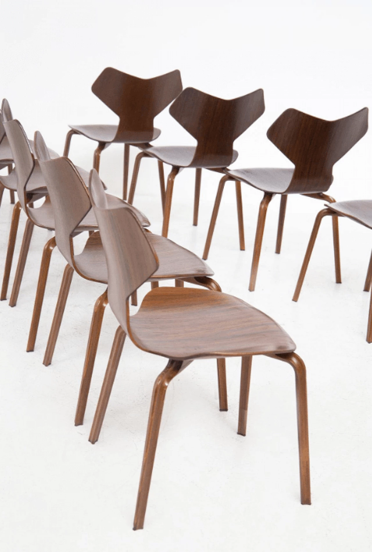 12 Gran Prix Chairs in wood by Arne Jacobsen, 1950s 4