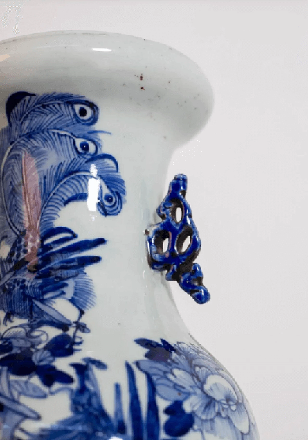 Vaso cinese in porcellana bianco e blu, '800 2