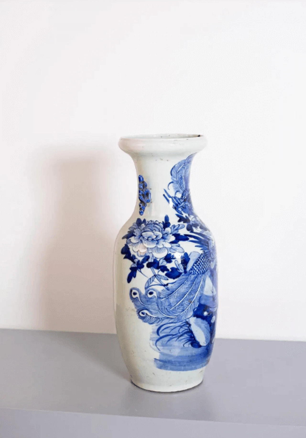 Vaso cinese in porcellana bianco e blu, '800 5