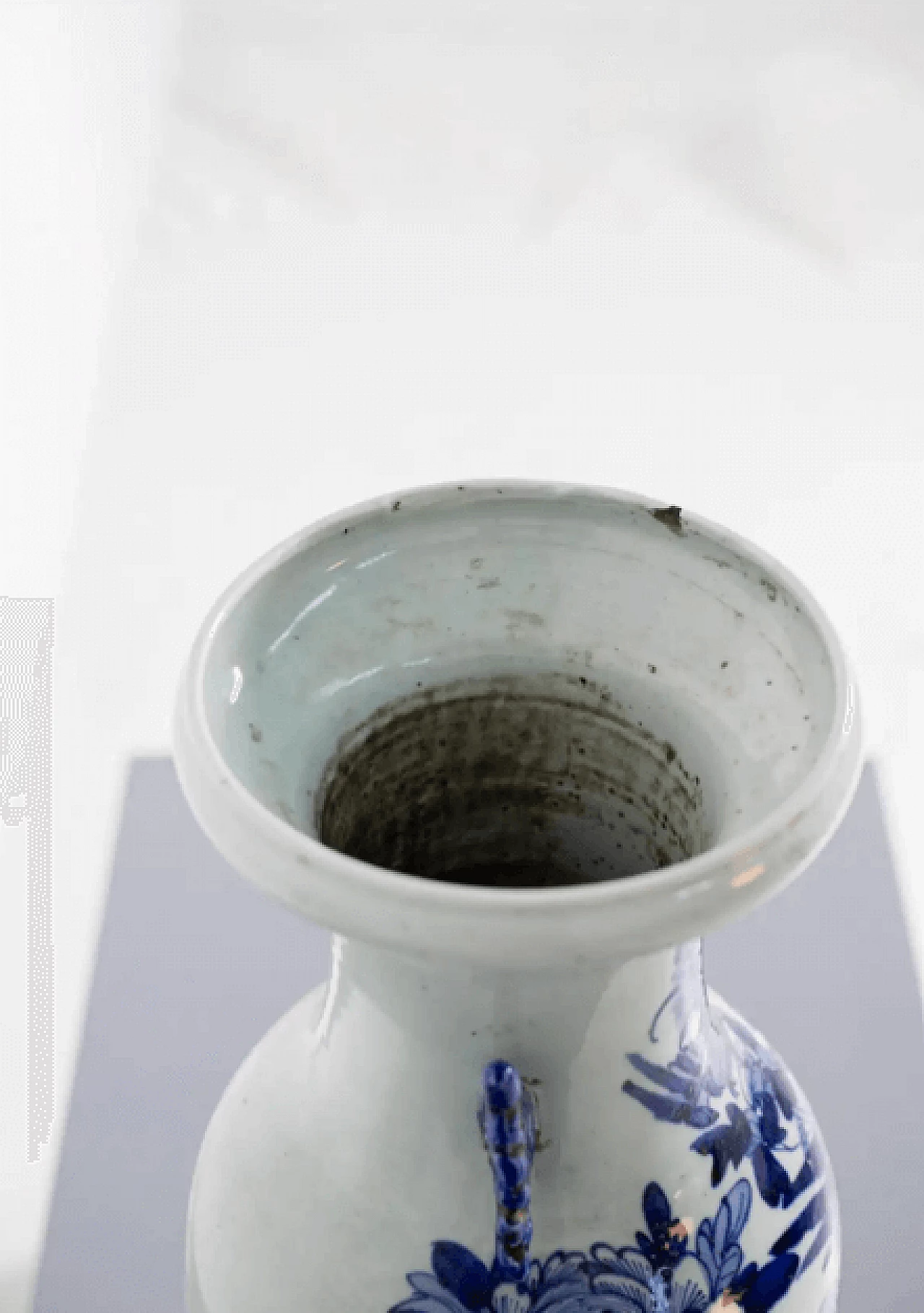 Vaso cinese in porcellana bianco e blu, '800 6
