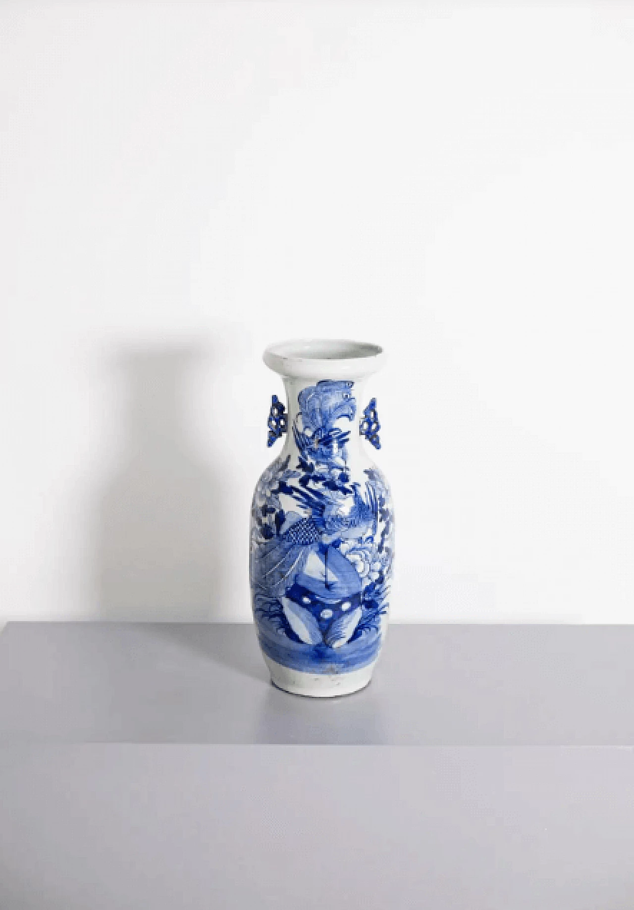 Vaso cinese in porcellana bianco e blu, '800 8