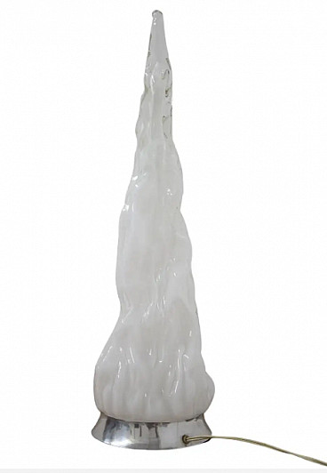 Iceberg table lamp in white Murano blown glass by Carlo Nason, 1960s