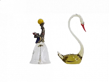Pair of Murano glass objects, 1950s
