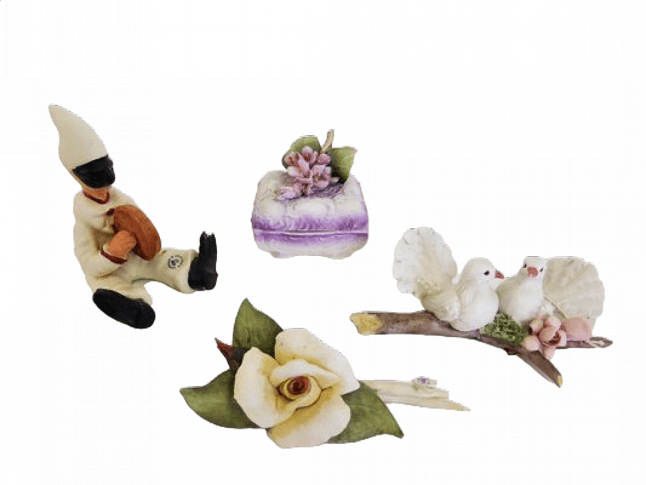 4 Capodimonte ceramic sculptures, 1970s 1407212