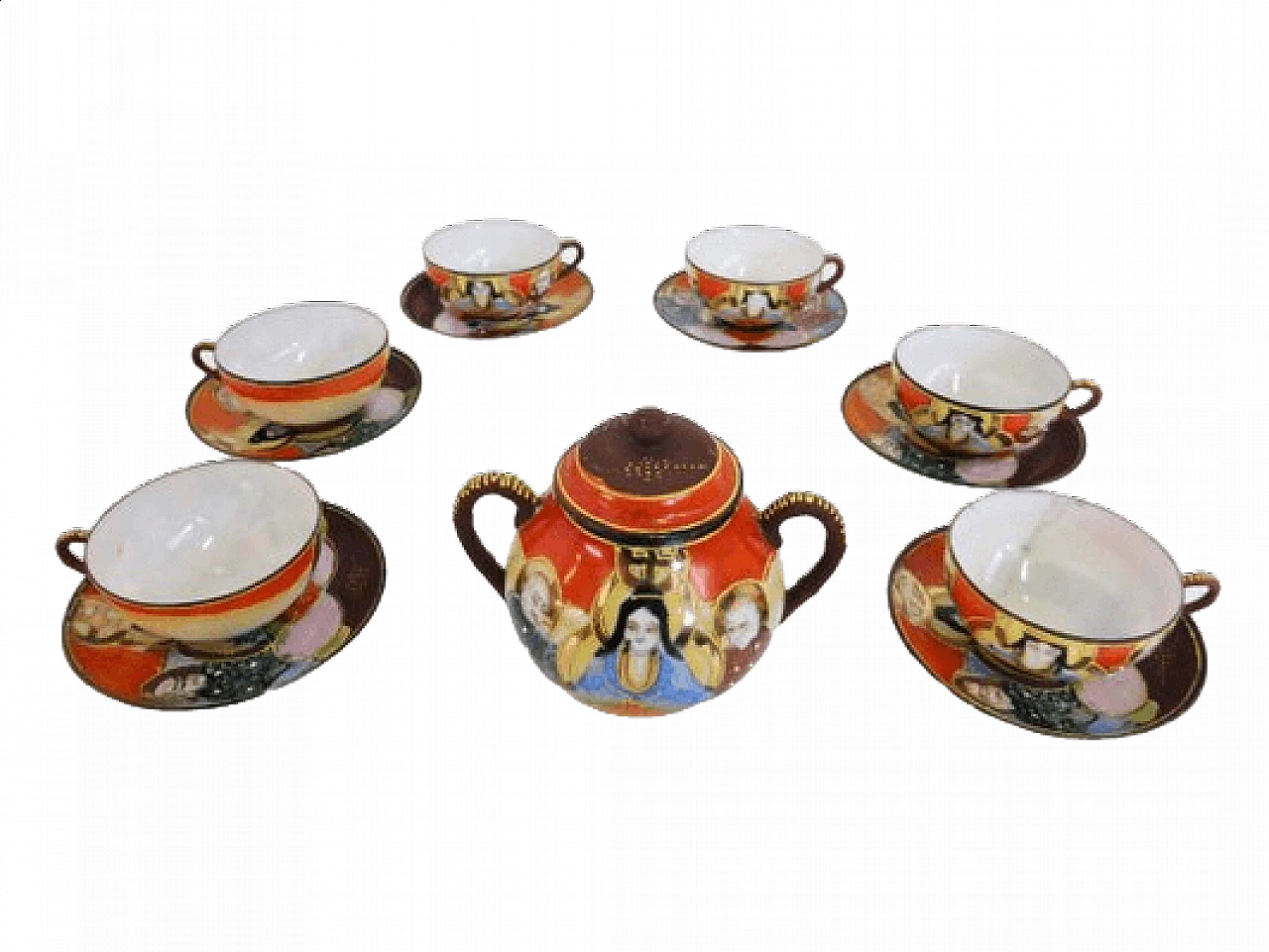 13 Porcellane cinesi dipinte a mano, anni '50 1407202