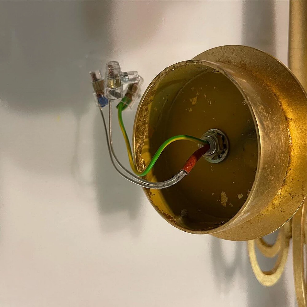 3 Applique in vetro di Murano dorato, anni '80 8