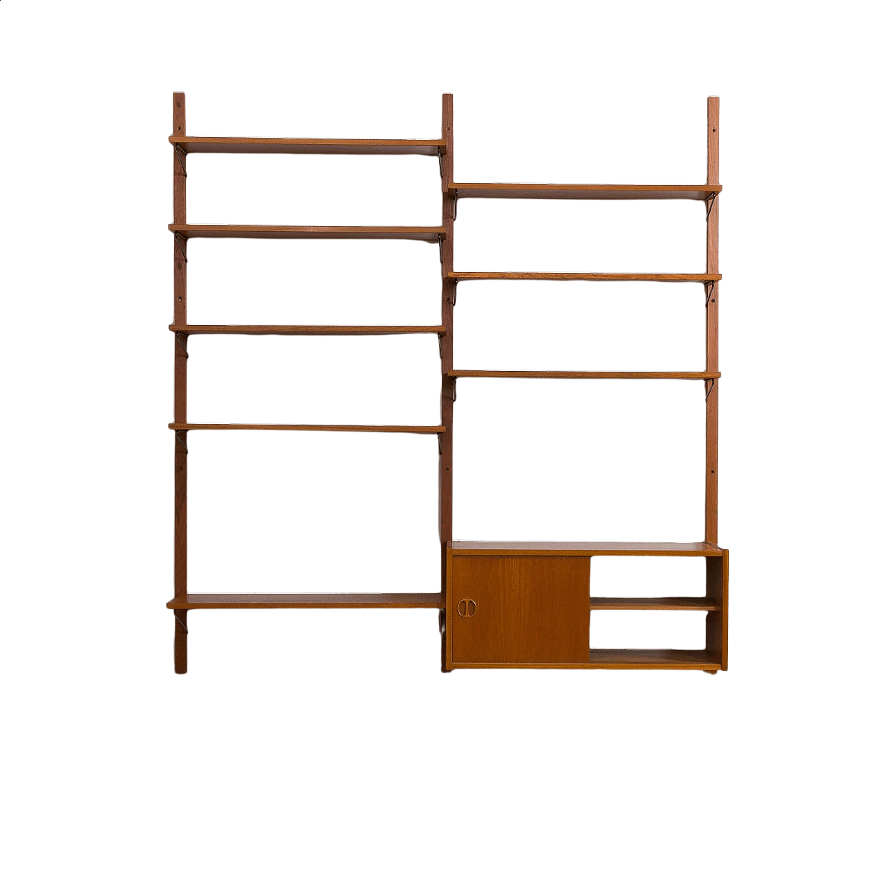 Danish teak wall cabinet with sliding doors in the style of Kurt Osterving, 1960s 14