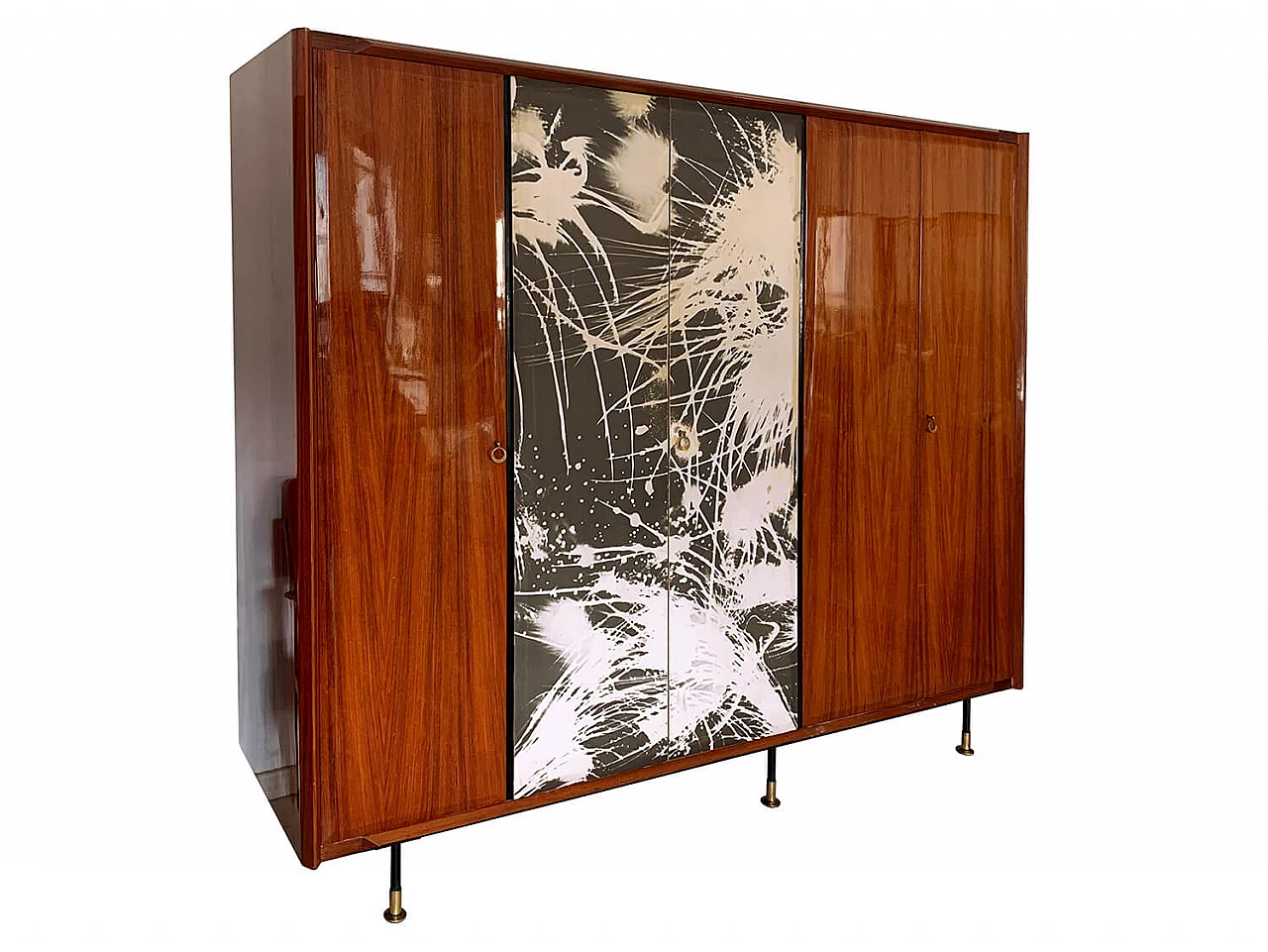 Armadio in teak a 5 ante di Vittorio Dassi, anni '50 1